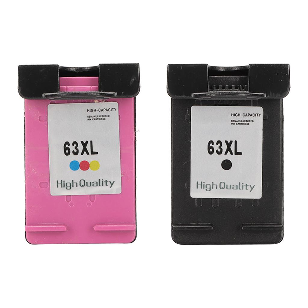 2 Pcs 63XL Black Color Ink Cartridges High Capacity Improve Efficiency Printer Accessories for HP