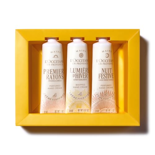 L'OCCITANE Holiday Lights Hand Cream Trio, a Seasonal Gift Set of Three Hand Creams. A Popular Holiday Gift for Men and Women.