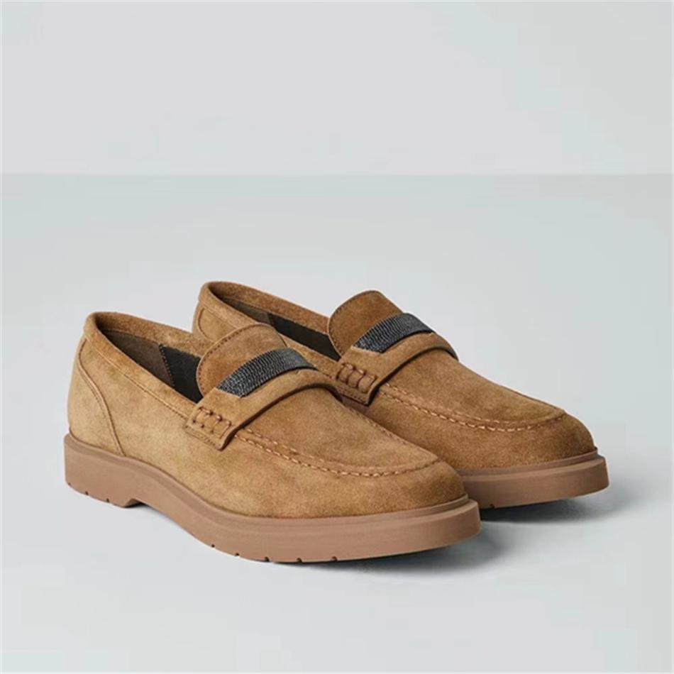 

Женские замшевые мокасины с мягкой и бархатистой текстурой Легкая твердая резиновая подошва BC Обувь на плоской подошве