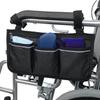 Wheelchair Side Storage Bag Cycling Pockets Stroller Bag for Sundries Wallet Snacks Storage Use with Reflective Strip