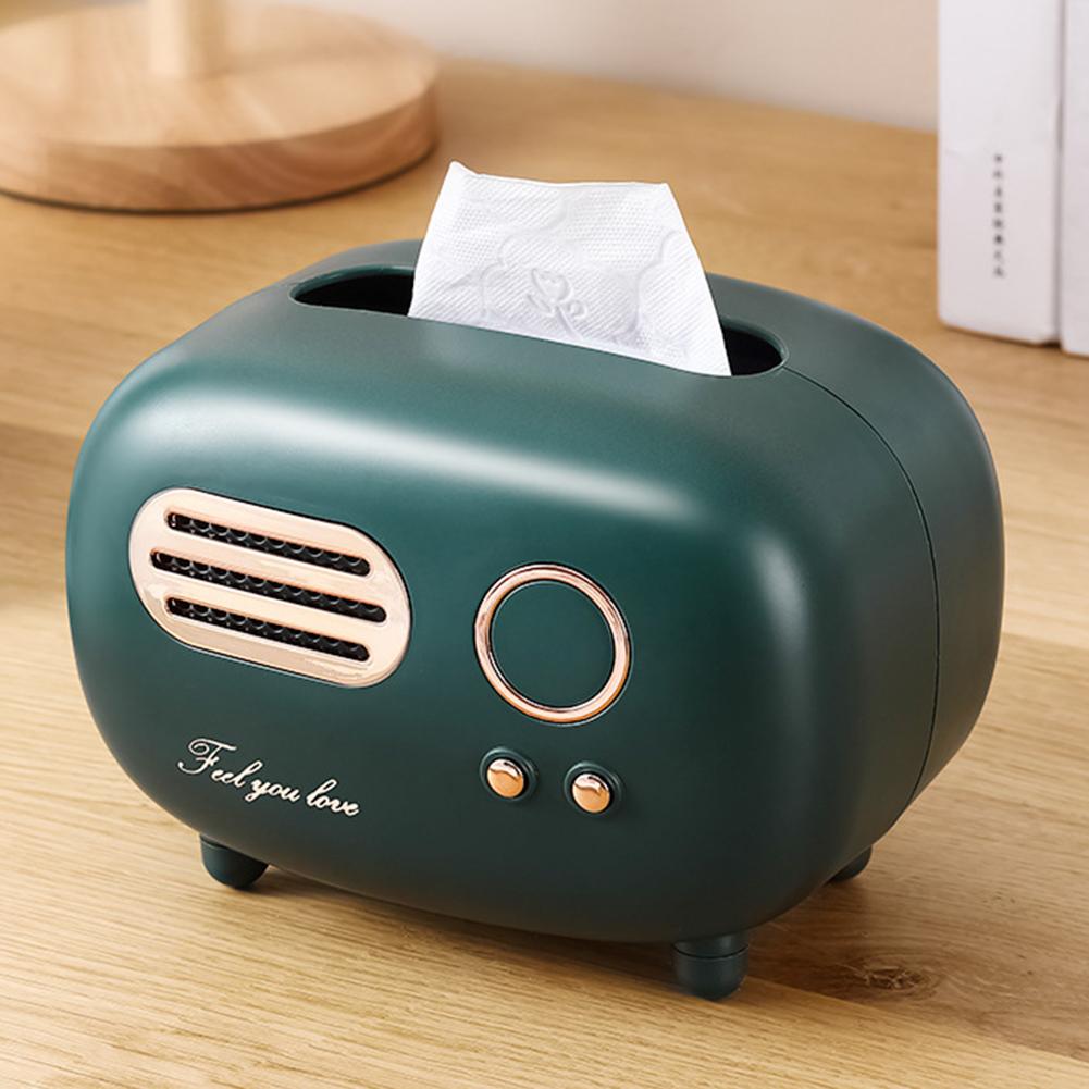 Radio Model Pumping Paper Case Decoration Props Tissue Paper Dispenser Retro  Plastic for Apartment Restaurant