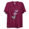 Schmetterling T-Shirt Linienzeichnung Minimalistisch Sommerhemd Süßes Oberteil 100% Baumwolle Shirt