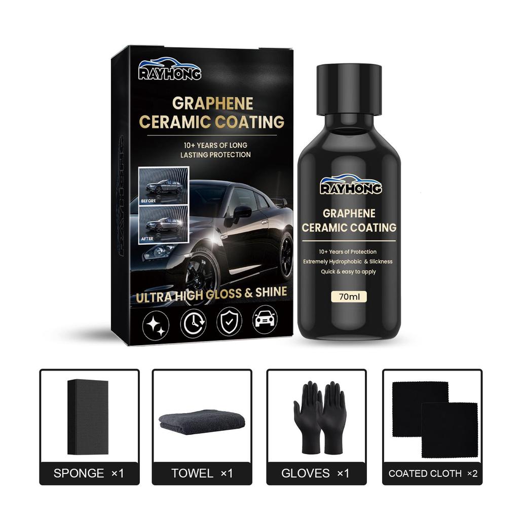 Rayhong Graphene Ceramic Car Coating - Super Hydrophobic, Waterproof, and Glazing Paint Protection
