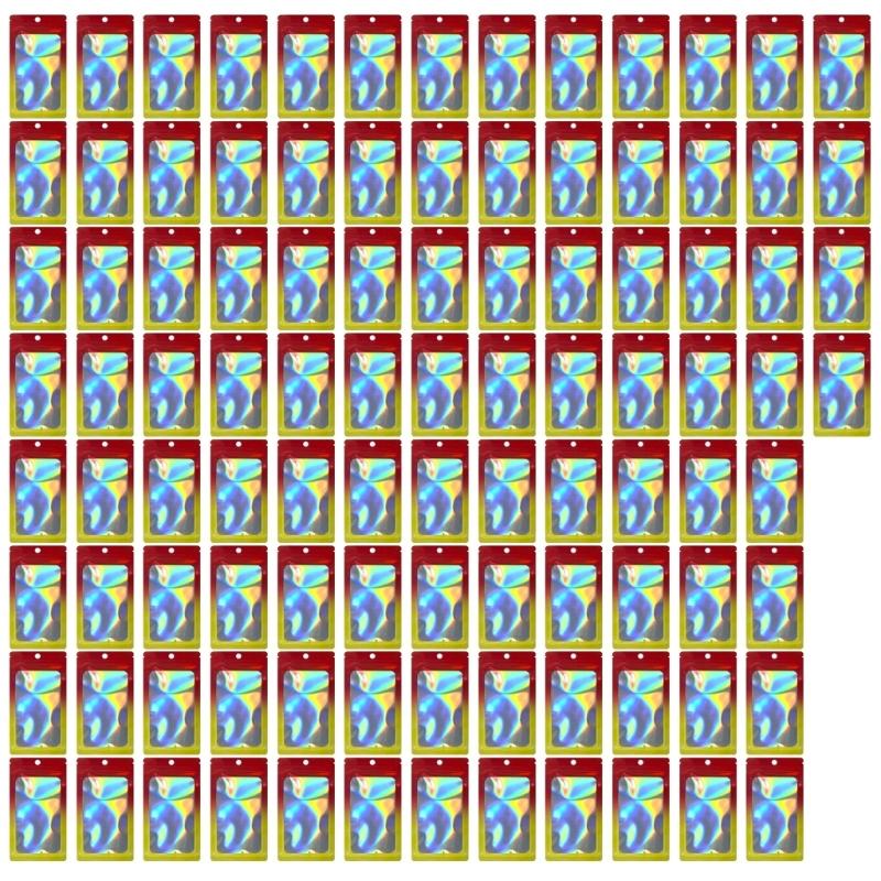 

100pcs Reflective Foil Pouches Elegant Presentation Bags for Small Items Moisture Proof Jewelry Storage Bags