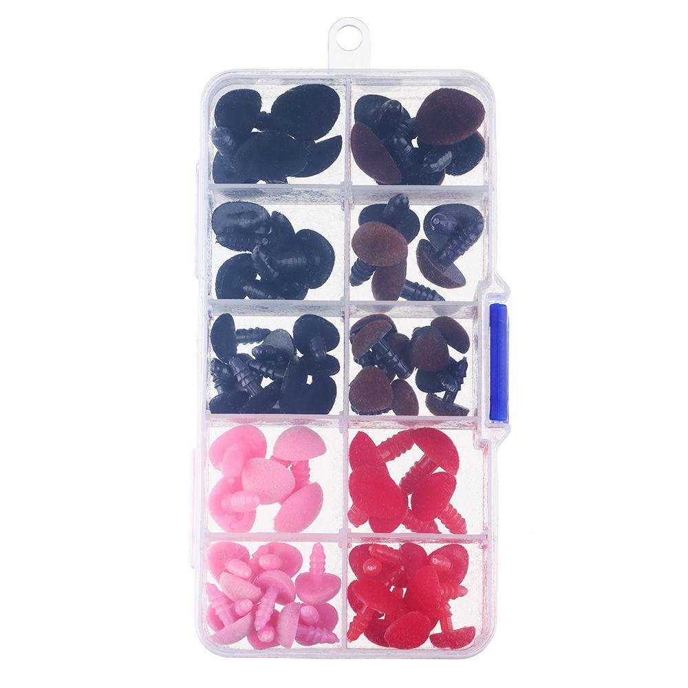 DIY Plush Stuffed Doll Noses Flocking Triangular Safety Nose with Soft Washer Toys Accessories