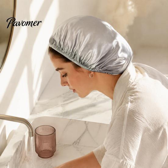 Quick Dry Hair Drying Towel Women Satin Cap, Double Layer Turban Wrap, Water Absorbent Wrap Hat for Curly, Long