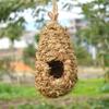 Natural Grass Weaved Bird Nest Handwoven Straw Bird Cage Bird Hut for Yard Decoration Outdoor Garden Hanging Nest Bird Accessory