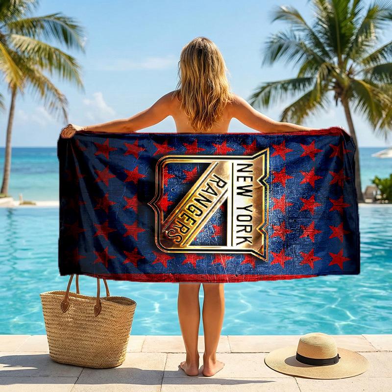 New York Rangers Fashion Beach Towel Portable Soft Quick Dry Towel For Swimming Camping Holiday Use