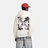 OFF WHITE Bluzy Unisex Ekri z Kapturem Niewyjmowanym Umiarkowany Prosty Krój OFFSWGLOGA05R