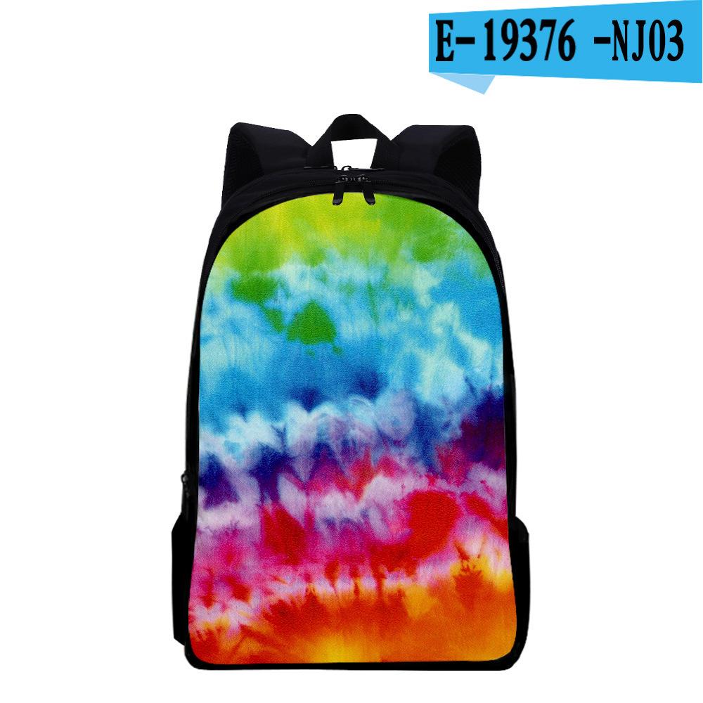 Classic Popular Funny Tie Dye Notebook Backpacks Pupil School Bags 3D Print Oxford Waterproof Boys/Girls Laptop Backpacks