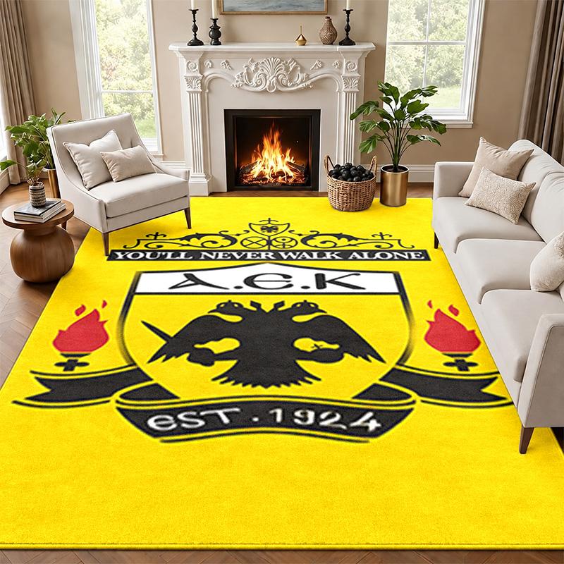 AEK Athen Teppich Fußmatte für Wohnzimmer oder Schlafzimmer Schutzmatte unter dem Stuhl Bürodeko Weihnachtsgeschenk Geburtstagsgeschenk