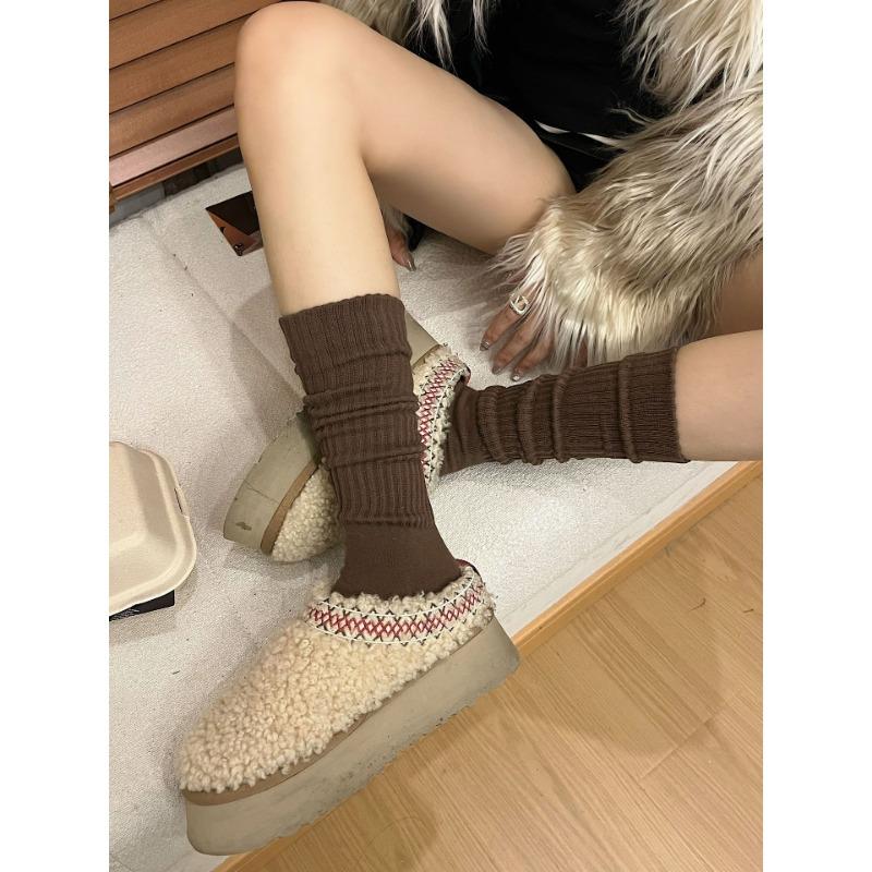 

Носки Dui Dui, Вязаные носки до середины икры, Белые носки, Серые носки до икры, Стиль, Черные длинные носки 1 pair кофейный