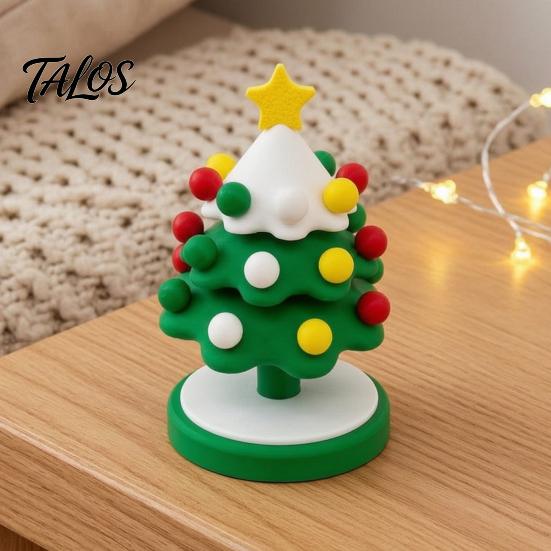Holiday Home Decor Gifts 3D Printed Mini Dancing Christmas Tree Figurine, 360° Rotatable Fun Interactive Figures Toy, Cute Xmas Desktop Ornament,