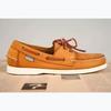 Men Genuine Nubuck Leather Docksides Casual Boat Shoes,Brand Designer Flat Loafers For Homme Femme Orange Color X130