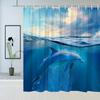 Deep Sea Dolphin Shower Curtain - Water-Resistant Fabric for Bathroom - Perfect for Ocean and Marine Lovers