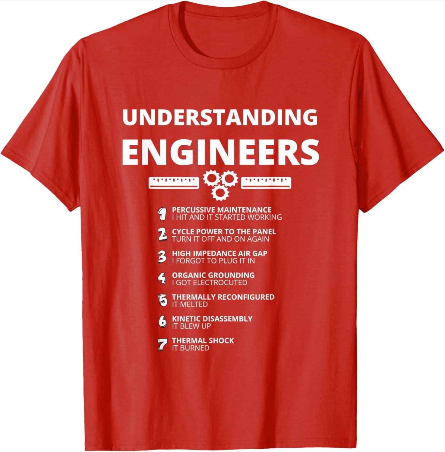 

Awesome EngineeringUnderstanding Engineers Funny Sarcastic Engineering design100 cotton Oneck printed mens Tshirt S