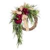 Artificial Hydrangea Wreath for Front Door 16 Inch Lifelike Floral Wreath with Burlap Bow for Door Wall Wedding Party Home Farmhouse Decoration