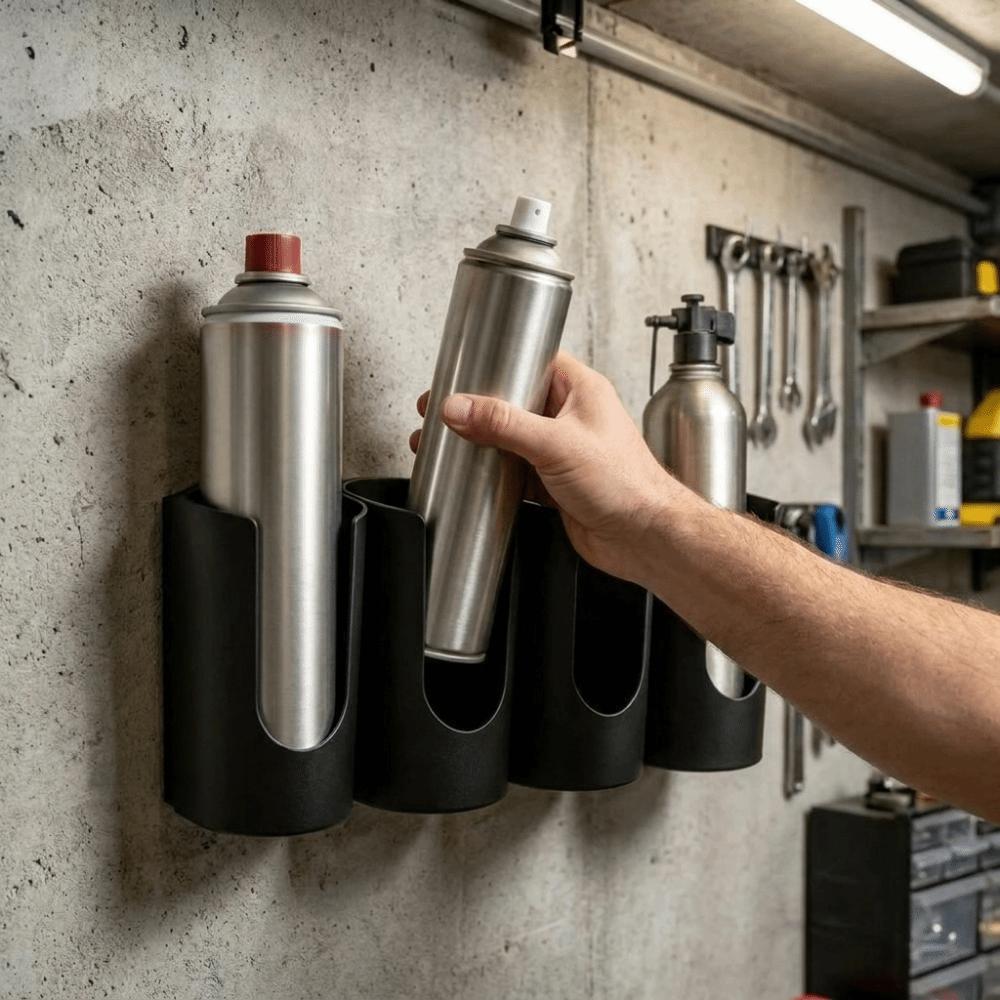 4 Slots Spray Can Holder Wall Mounted Aerosol Can Holder Spray Bottle Holder Workshop