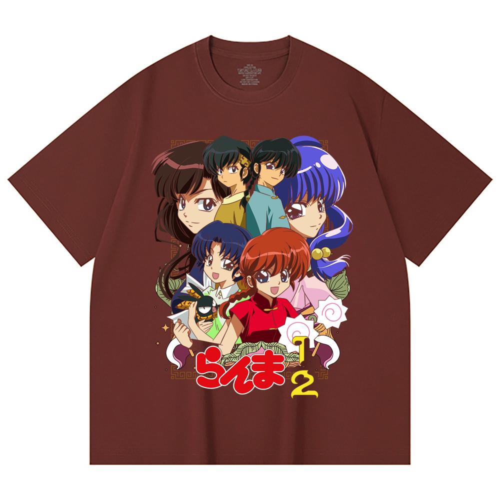 230 Gsm 100% Cotton Ranma 12 V6 Print Unisex Heavy Cotton T Shirt