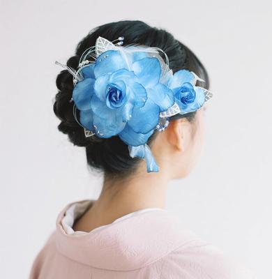 Yukata Hair Ornament Set, Japanese Traditional Clothing Accessories, Artificial Rose, Hair Accessory for Coming-of-Age Ceremony, Furisode, and
