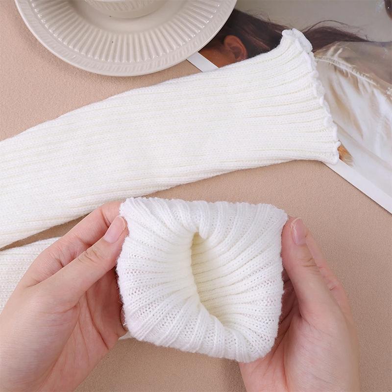 JK 70cm Leg Warmer Y2K Punk Gothic Knitted Foot Cover Crochet Socks Boot Cuffs 1Pair High Quality Foot Warmers JK Bubble Socks