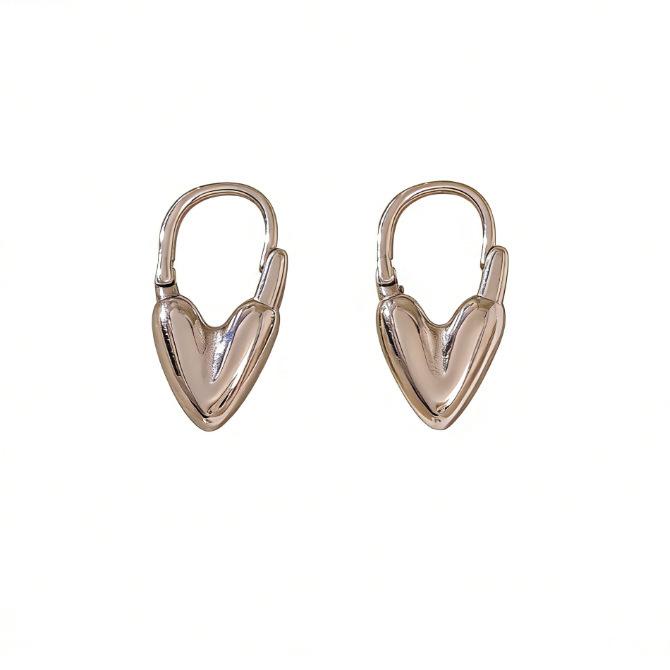 

Paper Clip Fashion Love Earrings Stud Earrings Color Retention Gold Love Earrings None
