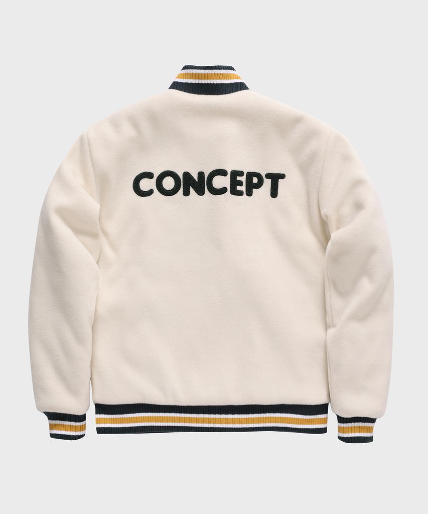 Conceptcollege All Ivory Graduation Cap Patch Varsity Jacket [Unisex]