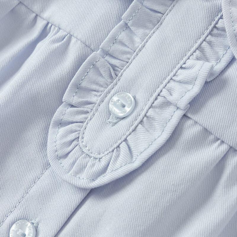 DAVE & BELLA Girls' Cotton Shirt Autumn Wear, Baby Long-Sleeve Shirt, Children's Stylish White Top