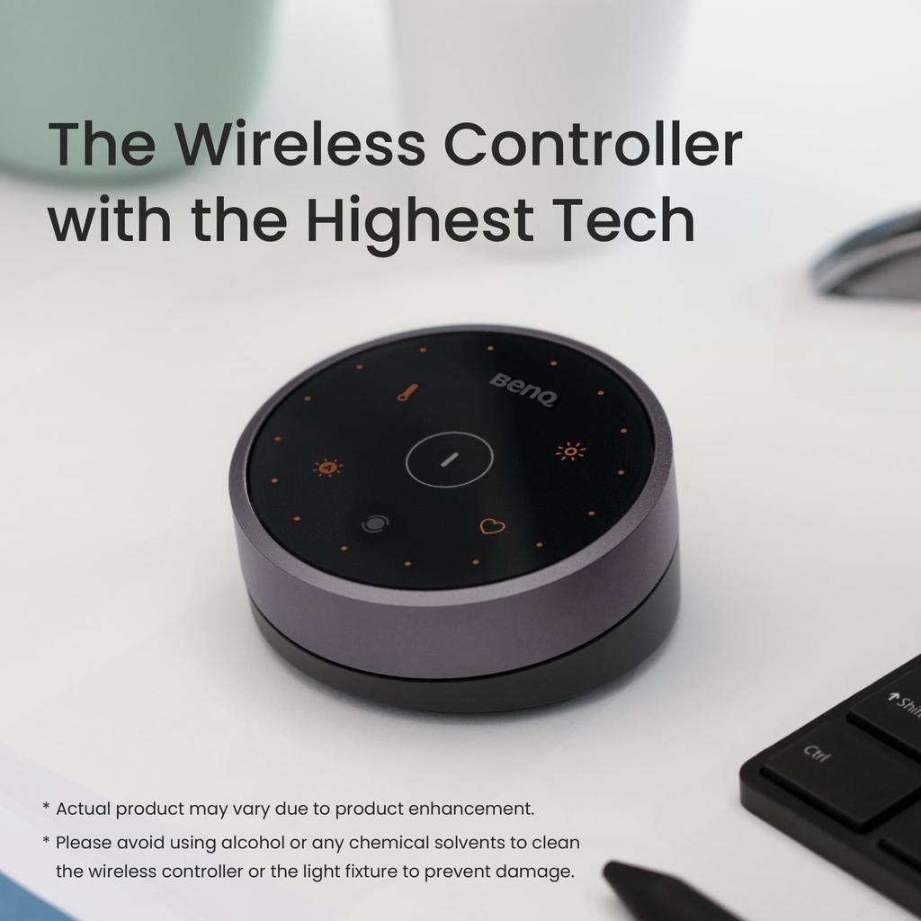 BenQ ScreenBar Halo Monitor Light Screen Bar Halo USB Light Desk Light Remote Control Automatic Dimming Indirect Lighting Mode High Color [Wireless