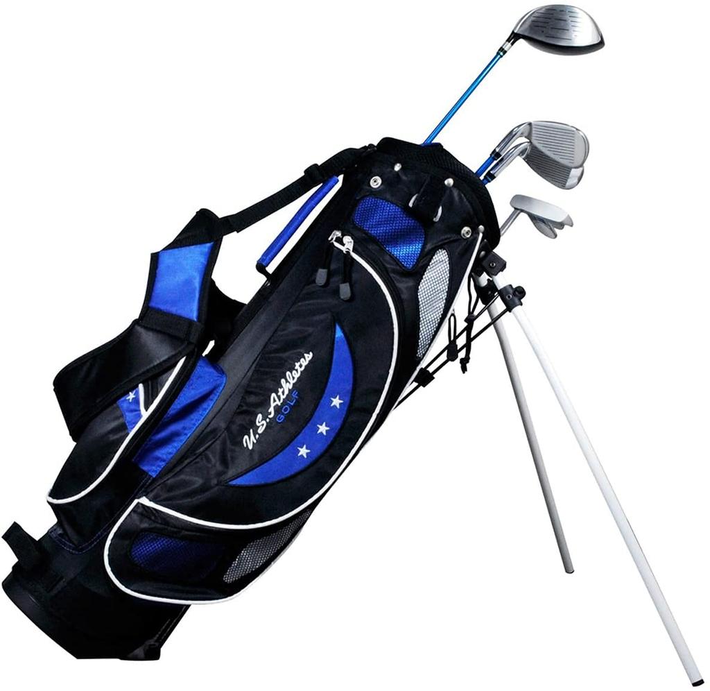 LEZAX U.S.Athlete Junior Golf Set, Ages 9-12, Blue Type, USCS-5755 BL, Shaft: Junior Lightweight Carbon Shaft, Lie Angle (1W): 63°