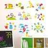 Cute Cartoon Colorful Numbers Flowers Animals Wall Stickers Self-Adhesive Decals for Kids Room Kindergarten Decor