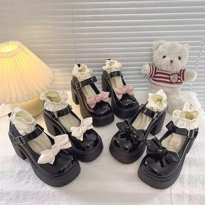 2025 vår Lolita nya muffinsrosett JK enkelskor japansk Lolita söt cool Mary Jane små läderskor