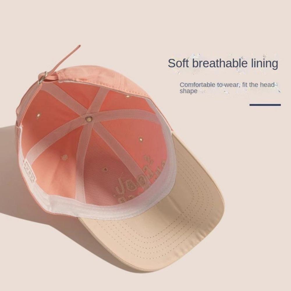 Embroidery Sun Shading Hat Contrasting Color Duck Tongue Cap  For 2-7Year Boys Girl