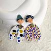 Dots Cartoon Indian Earrings Acrylic Y2K Pendientes Earrings Colourful Dangle Earrings  Women