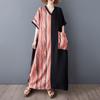 Short Sleeve Plus Size Cotton Vintage Patchwork New In Dresses for Women Casual Loose Maxi Long Summer Dress