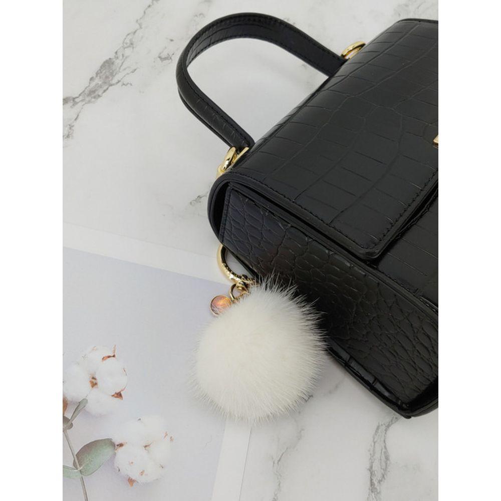 MAIA Mink Fur Keychain & Charm - Ivory
