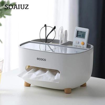 Taschentuchbox-Organizer mit Fernbedienung, Aufbewahrungsbox, Serviettenhalter, multifunktional, geeignet für Badezimmer, Schlafzimmer und Büros