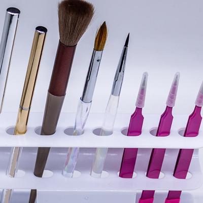 Desktop Tweezer Storage Rack 8 Hole Plastic Holder Stand for Lash Artists, Nail Stations, Vanities and Tool Sorting