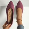 Pointed Flat-soled Single Shoes Women's New Casual Fashion Soft-soled Ladyshoes Imitation Plaid Woven Shallow Mouth Lazy Shoes