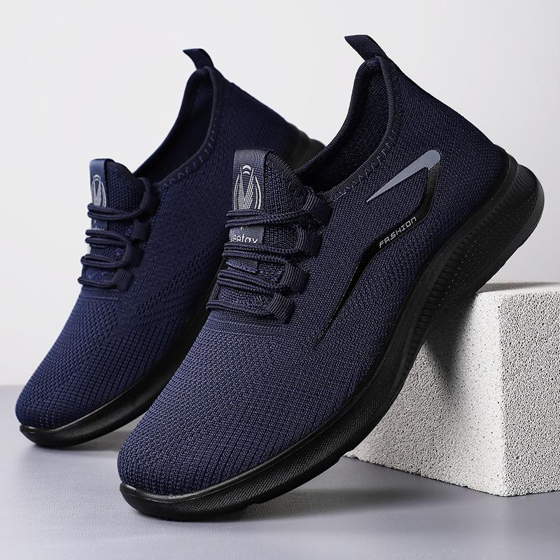Shoes Men's Casual Shoes Large Size Fly-woven Shoes Breathable Mesh Shoes Versatile Men's Shoes Soft Sole Comfortable Single Shoes