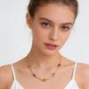 Boho Colorful Natural Stone Necklace for Women Exquisite Stainless Steel Thin Chain Collar Necklace Trendy Jewelry Summer Party