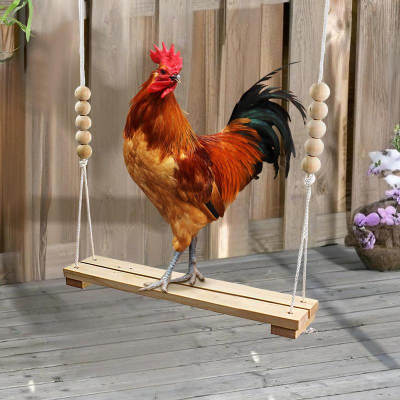Chicken Toys For Coop Wood Natural Chicken Coop Swing Poultry Care Necessities For Chicks Hens Farm Habitat Home Producers