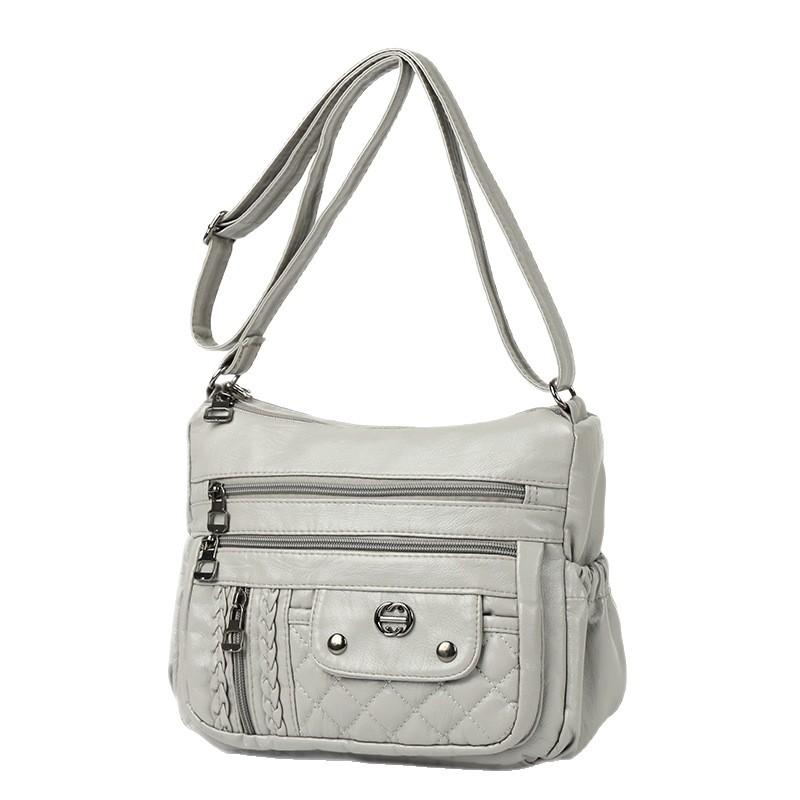 Ein-Schulter-Tasche Trendige Damen-Umhängetasche Umhängetasche aus gewaschenem Leder