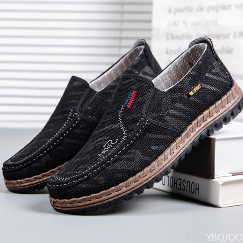 Fashion New Men's lazy cloth Shoes Casual soft soled canvas Loafers Breathable non slip flats Comfortable lightweight Male shoes Homme