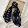Polka Dot Print Chiffon Long Ribbon Scrunchies Women Girls Ponytail Holder Elastic Rubber Bands Hair Ties Ropes Hair Accessories