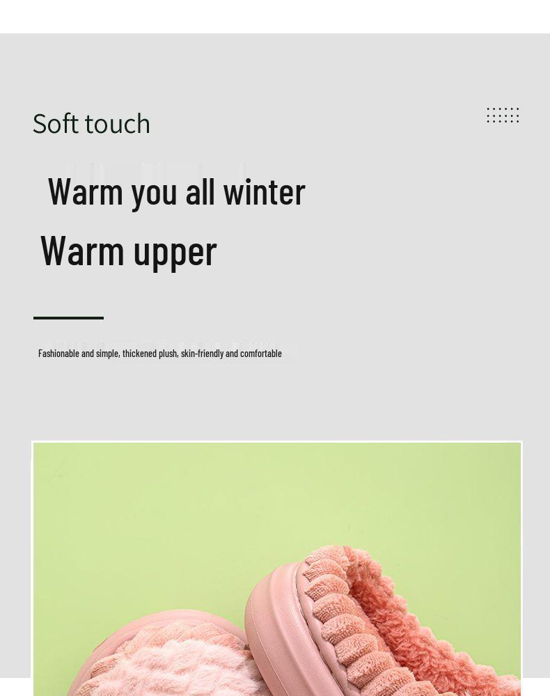 Men's Winter Cotton Slippers - Cozy Indoor, Anti-Slip, Thick Sole, Velvet-Lined, Warm Furry Design for Couples