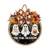 Holiday Wooden Specters Door Ornament Feature Cloth Maple Leaves Easy Hanging Design For Halloween Christmas Party Decorations