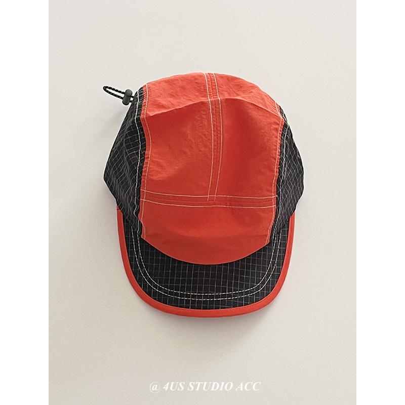 Japanese Outdoor Color Matching Quick-drying 5-Panel Baseball Cap Women's Summer Travel Short-brimmed Peaked Hat Men's Sun Cap