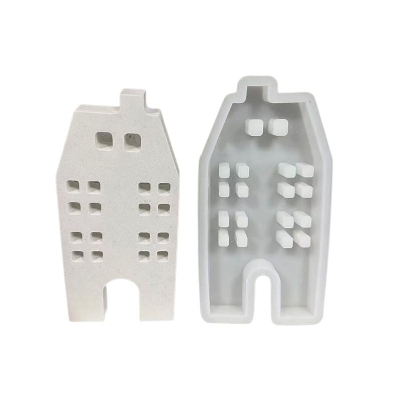 House Candle Molds Multiple Window House Resin Molds for Making Candle Cake Fondant Room Decorations Gypsum Ornaments