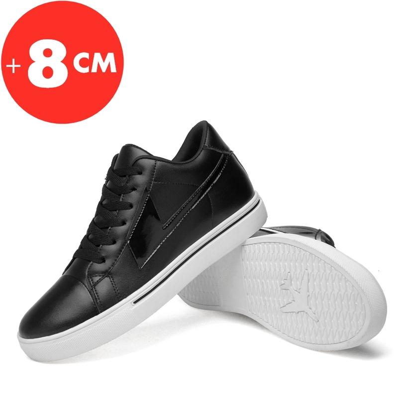 Fashion Genuine Leather Sneakers Men Elevator Shoes Casual Heightening Shoes Men Increase Shoes Height Increase Insole 8CM Lift Sports
